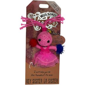 Watchover Voodoo 3-Inch Hey Sister Go Sister Keychain - Handcrafted Gift to Bring Good Luck and Positivity Everywhere You Go
