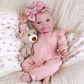 Aori Weighted Reborn Baby Doll - 20 Inch Realistic Lifelike Newborn Girl with Clothing, Soft Body Doll for Girls Age 3+, Best Gift for Christmas/Birthday/Baby Shower
