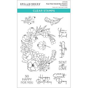SPELLBINDERS PAPERCRAFTS, INC Clear Spellbinders Stamp Set-Four Petal Sweet Day Flowers
