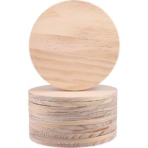 12 PCS Wood Rounds, 8.6 inch Unfinished Round Wooden Discs 3/8 inch Thick Blank Round Wood Circles Wood Rounds for Crafts, DIY, Painting, Writing