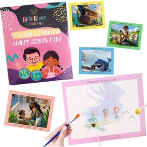 Bible Bears Academy Bible Water Reveal Activity for Toddlers – Christian Mess-Free Coloring Book with 5 Bible Stories – Reusable Travel Toy & Homeschool Activity (Classic Pack)