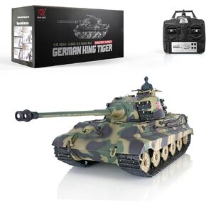Henglong 2.4G 1/16 Tk7.0 Plastic RTR RC Tank Toys - German King Tiger - Shooting BB Bullets - Sound Effect