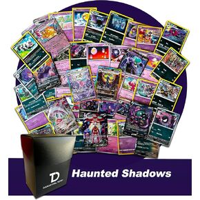 Haunted Shadows Bundle Pokémon Compatible TCG Random Assortment || Guaranteed Grass or Fighting Ultra Rare + 20 Grass or Fighting Pokémon Compatible Cards + Dan123yal Deck Box