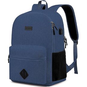 Casual Laptop Backpack,School Backpack Large Bookbag with USB for High School College Students Office Business, Black in Kuwait