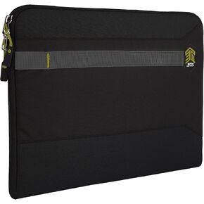 STM Summary 15" Laptop Sleeve – Slim & Lightweight Protective Case with Padded Interior, Water-Resistant Fabric & Asymmetrical Zipper – Fits Devices up to 14.8"x10"x1.2", Black
