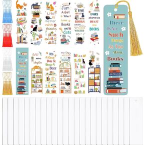 24 Pcs Acrylic Bookmark Blanks with Tassels: Clear Bookmarks Making Kit with 24 Pcs Bible Verse Pray UV DTF Book Mark Transfer Stickers, Gifts DIY Craft Kit for Girls Kids Students Book Lovers