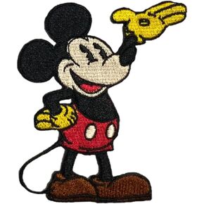 Original Mouse Patch, 3.15 inches - Iron On/Sew On - Steamboat Willie, Cute Vintage Mouse Applique for Jackets, Jeans, Hats, Clothes, Backpacks, Tote Bags