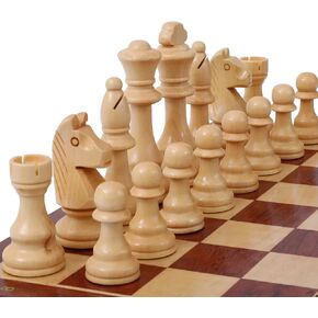 LuckyWish Large Wood Chess Pieces,4.3 Inch King,Chess Pieces Only, No Board