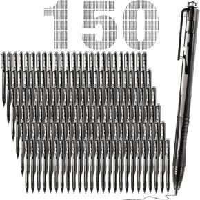 150 Pack Black Ballpoint Pens Bulk 1.0mm Ink Medium Point Retractable Rollerball Pens Smooth Writing Quick Dry No Smudge for Office, School, Journaling Medium Tip Ball Pen Set