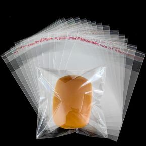 Soarvita Self Sealing Cookie Bags, 100Pcs 5x5 Inches Clear Resealable Gift Wrap Cellophane Bags for Packaging Candy Treat Goodie Favors and Cookies Gift Giving - Self Adhesive Wrappers