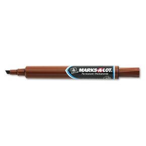 Avery 08881 Marks-A-Lot Large Chisel Tip Permanent Marker, Brown, 12 Each/Dz
