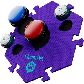 FluentPet Extra Large FlexTiles for Big and Small Buttons - 3-Pack - Holds Big 3.5 1.9" Talking Dog and Cat Buttons - Each Button Mat Securely Holds 6 Buttons - Durable and Non-Slip