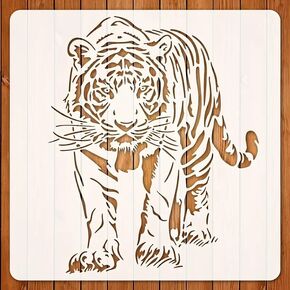 Tiger Wall Stencils Template Reusable Spray PaintStencils for Craft Painting On Wood Craft Canvas Walls Wood Furniture Decorations DIY Scrapbooking