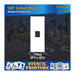 Airport FAA 144in. Dash Stencil - 22'' x 27'' x 1/8" (128 mil) - Pro-Grade