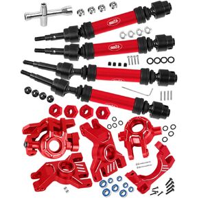 RC Aluminium Upgrades Part Caster Block,Steering Blocks,Stub Axle Carriers,Drive Shaft for 1/10 Slash/Rustler/Stampede/Jat0 4x4 4WD VXL,CVD/Axles/DriveShaft Hops Up,Navy Blue