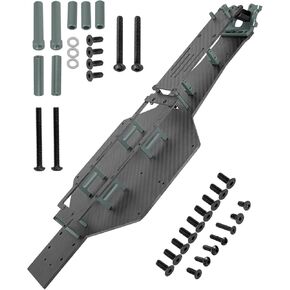 RC Carbon Fibre Chassis & Front Bulkhead for 1/10 Slash 2WD LCG,Upgrades Part Chassis Protect Armor Skid Plate Guard,Titanium（#5830#2530）