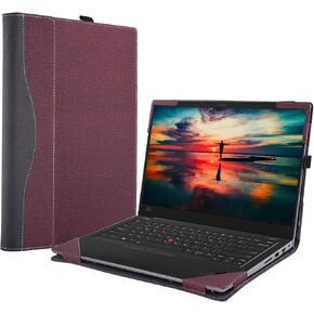 Protective Case Cover for Lenovo ThinkPad X1 Yoga Gen 4 5 2019-2020 / X1 Carbon Gen 8 7 6 5 2017-2020 [Not Other Models] Notebook Sleeve Computer Bag Protective PU Leather Shell (Black)
