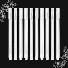 SMOOTHERPRO White Gel Pen 12 Pcs White Ink Pen Set 0.6mm Point Gel Pens for Black Paper Art Drawing Journaling Writing Sketching(S060-12)