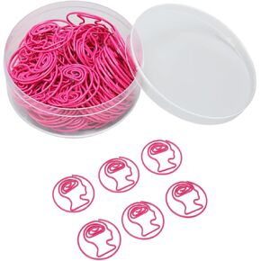 50 Pieces Pink Brain-Shaped Paperclips for Paper Organizing, Cute Paper Clips Bookmark for Office Supplies File Document Partner