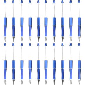 PATIKIL Beadable Pens, 20 Pack Black Ink Plastic Bead Pen Creative DIY Ballpoint Pens for Teacher Office DIY Crafts Party Decorations Handmade Supplies, Red