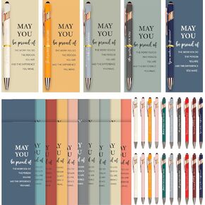 20 Set Employee Appreciation Ballpoint Pens with Inspirational Stylus Tips Cards Team Thank You for Coworkers Team Nurse Teacher Staff Favors