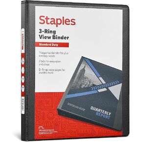 Staples 976178 Standard 4-Inch D 3-Ring View Binder White (26358) in Saudi Arabia