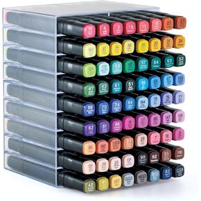 Acrylic Marker Holder Organizer, 18 Slots, Holds 72 Markers, Marker Storage Rack for Desk