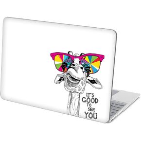 Compatible with Microsoft Surface Laptop 5/4/3 13.5 inch Hard Protective Shell Cace and Keyboard Cover (Models:1951&1868, 2022 2021 2019 Release) - Funny Giraffe with Sunglasses