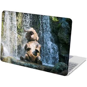 Compatible with Microsoft Surface Laptop 5/4/3 13.5 inch Hard Protective Shell Cace with Keyboard Cover (Models:1951&1868, 2022 2021 2019 Release) - Elephant Taking Bath in Waterfalls