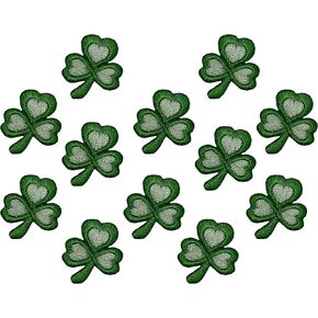 Shamrock Press-On Applique – 1" x 1" – Pack of 12 Green Clover Iron-On Patches for St. Patrick’s Day, DIY Crafts & Apparel