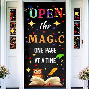 Tenceur 8 Sheets Magic Themed Classroom Door Stickers Set Back to School Bulletin Boards Decorations for Teacher Preschool Kindergarten Elementary Wall Glass Blackboard Decor