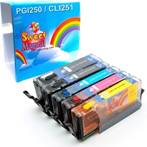S&M 250/251 5 Pack cartridges Compatible for CAN-ON Printer,Wafer or Frosting Paper