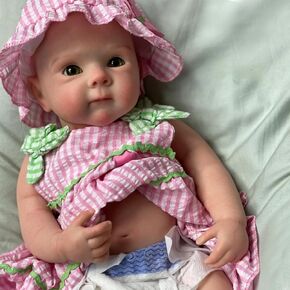 OtardDolls 18 Inch Silicone Baby Doll Realistic Newborn Doll, Soft Full Body Silicone Reborn Baby Girl Dolls Handmade Real Looking Doll Pack Set