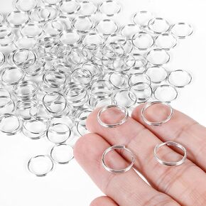 200pcs 1/2 "حلقة صغيرة مقسمة لسلاسل المفاتيح ، حلقات مزدوجة من الفولاذ المقاوم للصدأ تقسيم حلقات سلسلة مفاتيح حلقات رئيسية صغيرة لحرف الياقات الأليفة علامة الأمتعة علامة DIY Craft