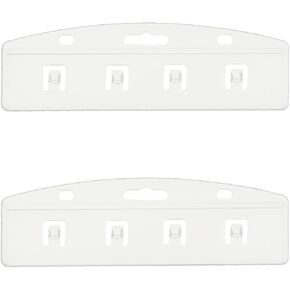 1 Pack Clear Horizontal Swipe Badge Holder Half Card Frosted Rigid Plastic ID Card Holder for Swipe Access (1)