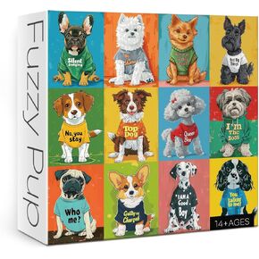 Funny Dog Puzzle 1000 Pieces for Adults, Colorful Puppy Collage Jigsaw Puzzles, Cool Cute Animal Puzzles as Home Decor