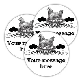 ملصقات ملصقات مخصصة لبيضة دجاج بيض الكارتون علامات in Kuwait