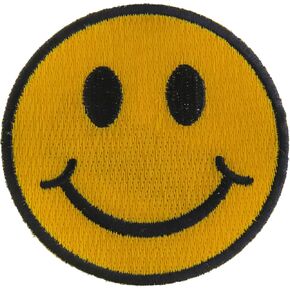 Smiley Face Patch - 3x3 inch. Embroidered Iron on Patch