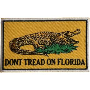 Generic Don't Tread On Florida Gadsden Flag with Alligator Embroidered Patch, 4 x 2.25 inches, Iron-On or Sew-On, Yellow/green/black
