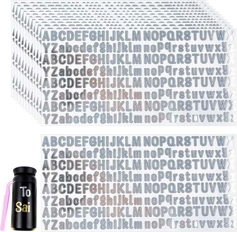 2500 PCS ملصقات رسائل فضية صغيرة ، من 0.5 بوصة إلى 1 بوصة - 12 ورقة 1/2 بوصة ، ملصق أبجدي ، رسائل فينيل لكوب ، شطب الماء ، سكرابوكينغ ، حرفي DIY ، العلامات ، الملصقات ، الفنون ، دفتر ملاحظات in Kuwait