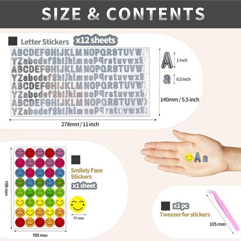 2500 PCS ملصقات رسائل فضية صغيرة ، من 0.5 بوصة إلى 1 بوصة - 12 ورقة 1/2 بوصة ، ملصق أبجدي ، رسائل فينيل لكوب ، شطب الماء ، سكرابوكينغ ، حرفي DIY ، العلامات ، الملصقات ، الفنون ، دفتر ملاحظات in Kuwait