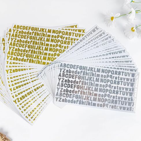 2500 PCS ملصقات رسائل فضية صغيرة ، من 0.5 بوصة إلى 1 بوصة - 12 ورقة 1/2 بوصة ، ملصق أبجدي ، رسائل فينيل لكوب ، شطب الماء ، سكرابوكينغ ، حرفي DIY ، العلامات ، الملصقات ، الفنون ، دفتر ملاحظات in Kuwait
