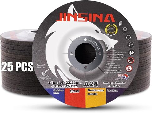 Grinding Wheel 5 PCS, 4-1/2" Grinding Wheels for Metal, Steel, Stainless Steel & Cast Iron, Aluminum Oxide Grinding Discs for Angle Grinder, Aggressive & All-purpose Grinding (4-1/2"×1/4"×7/8") in Saudi Arabia