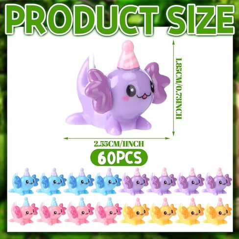 Janmercy 60 PCS Mini Birthday Axolotl Resin Actures Miniature Axolotl Charm Tiny Animal Torms for Diy Garden Dollhous in Kuwait