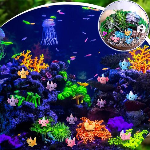Janmercy 60 PCS Mini Birthday Axolotl Resin Actures Miniature Axolotl Charm Tiny Animal Torms for Diy Garden Dollhous in Kuwait
