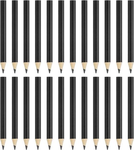 PATIKIL Black Colored Pencils Set,24 Pcs Oil Color Pencils Wooden 3.5inch Coloring Drawing Half Pencils for Artists Art Painting in Saudi Arabia