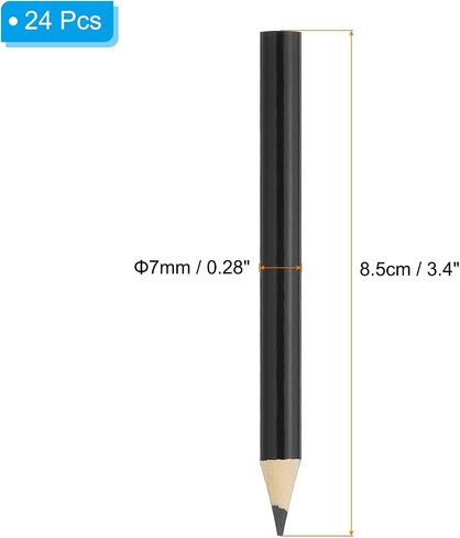 PATIKIL Black Colored Pencils Set,24 Pcs Oil Color Pencils Wooden 3.5inch Coloring Drawing Half Pencils for Artists Art Painting in Saudi Arabia