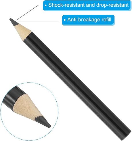 PATIKIL Black Colored Pencils Set,24 Pcs Oil Color Pencils Wooden 3.5inch Coloring Drawing Half Pencils for Artists Art Painting in Saudi Arabia