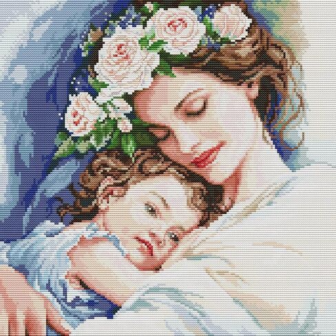 مجموعات غرزة Cross Cross المختومة - مجموعة كاملة من التطريز للمبتدئين أو البالغين ، 14 CT 2 خيوط DIY Peonys CONTER ARTS CRAFT 31 × 38 CM in Kuwait