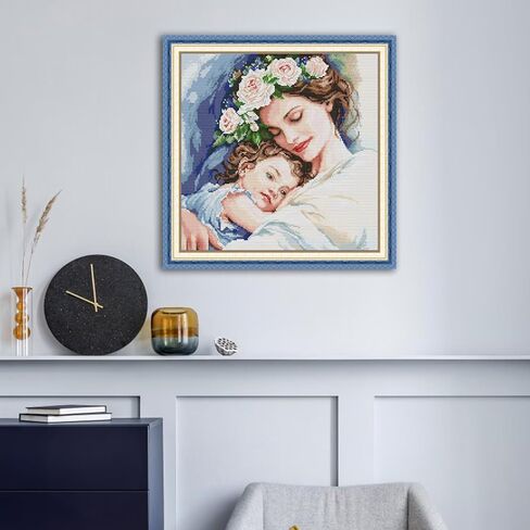 مجموعات غرزة Cross Cross المختومة - مجموعة كاملة من التطريز للمبتدئين أو البالغين ، 14 CT 2 خيوط DIY Peonys CONTER ARTS CRAFT 31 × 38 CM in Kuwait